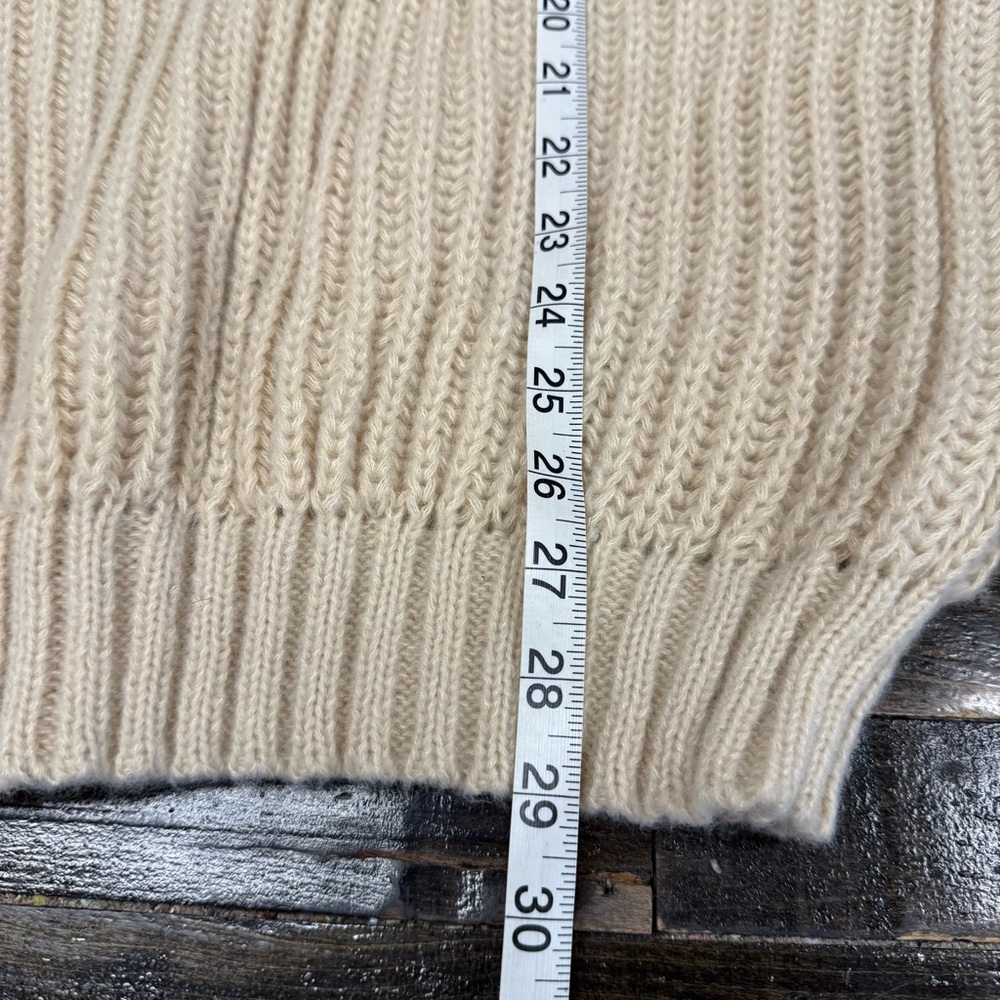 Promesa Chunky Rib Knit Cowl Neck Oversized Soft & Cozy Sweater Small Cream/Tan - Picture 11 of 13